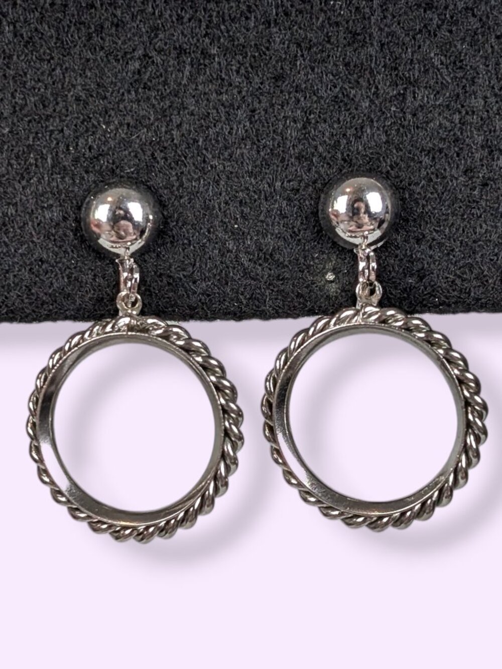 Vintage Coro Dangling Circle Cut Out Earrings